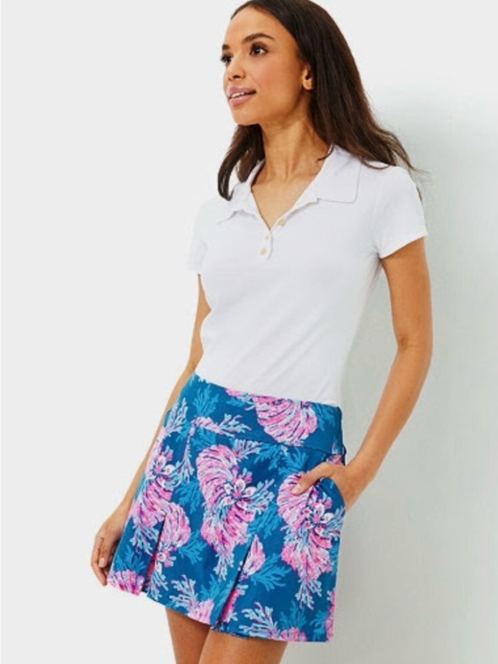 Lilly Pulitzer Luxletic Shasta SKORT UPF 50+ multi for the fans golf size 8 NWT